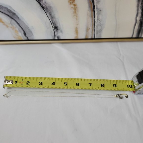 Silver Crystal Initial "T" 10 Inch Fashion Personalized Necklace - Picture 2 of 4